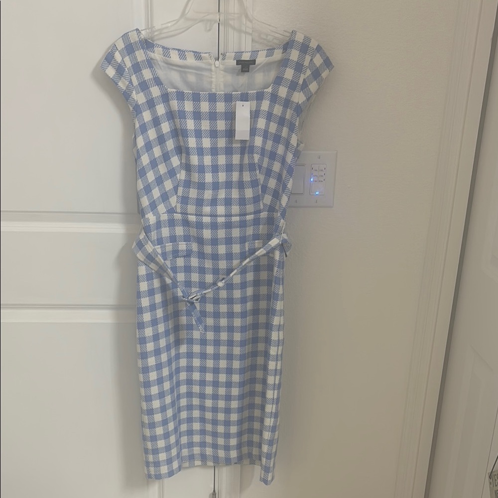 Blue and White Checkered Dress